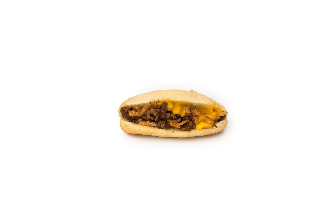 57. Philly steak, cheddar cheese and crispy onion