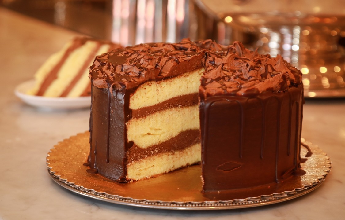 Triple Layer Yellow Cake w/ Chocolate Frosting