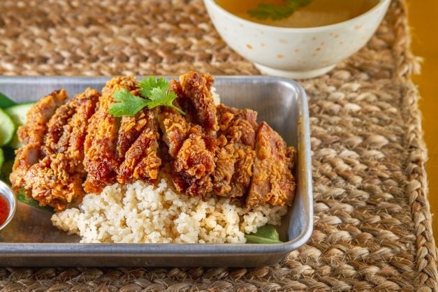Crispy Chicken with Ginger Rice