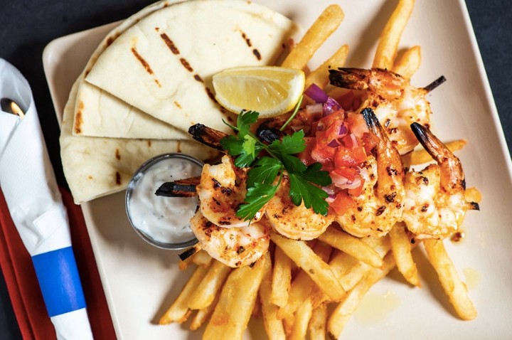 GARLIC SHRIMP SOUVLAKI