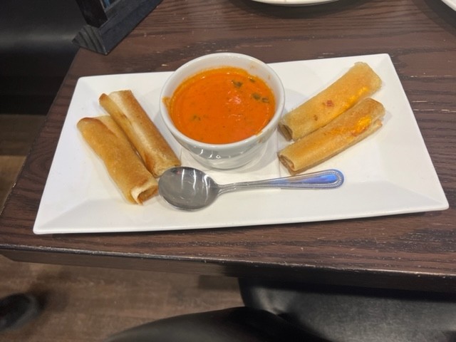 Grilled Cheese Rollups and Tomato Soup
