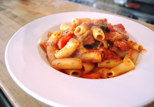 Rigatoni with Sweet Italian Sausage & Peppers