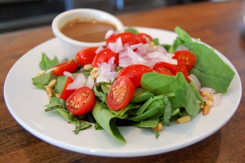 Spinach, Pine Nuts, & Fresh Basil Salad