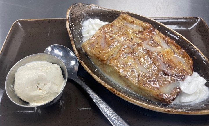 Warm Bread Pudding w/ Vanilla Bean Ice Cream