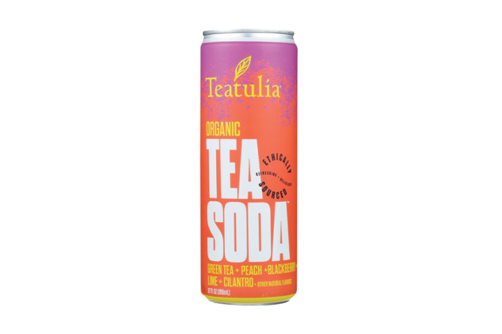 Teatulia-Organic Tea Soda: Green Tea + Peach + Blackberry + Lime + Cilantro