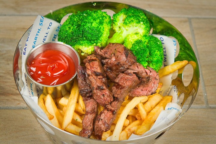 Steak Tips w/ Hand Cut Fries & Broccoli