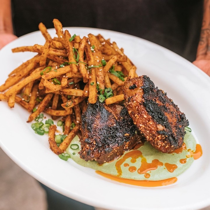 Grilled Spicy Lamb Frites
