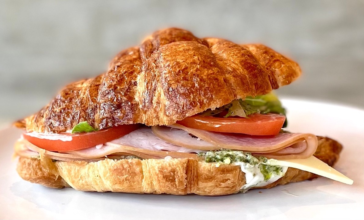 Turkey, Cheese & Pesto Croissant Sandwich