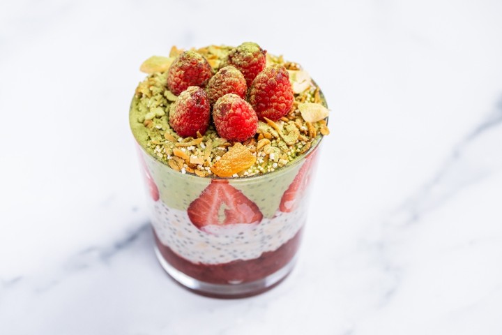 Strawberry Matcha Chia Pudding