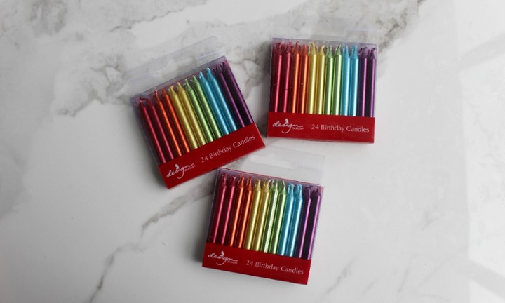 Rainbow Metallic Candles (24 pack)