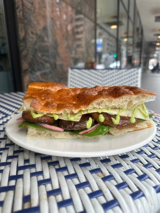 Shiitake Mushroom Pesto on Focaccia