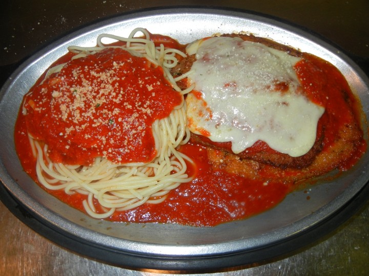 Friday (Eggplant Parmigiana with Spaghetti)