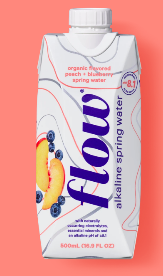 FLOW Alkaline Spring Water - Organic Peach + Blueberry