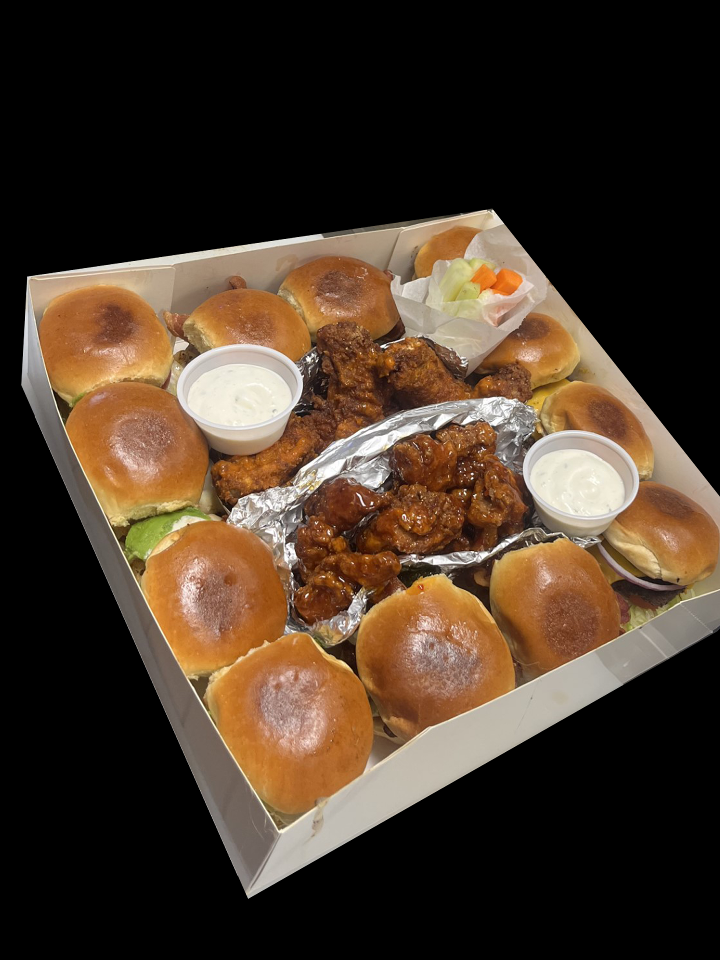 12 Burger Flight Feast Box (+12 Wings)