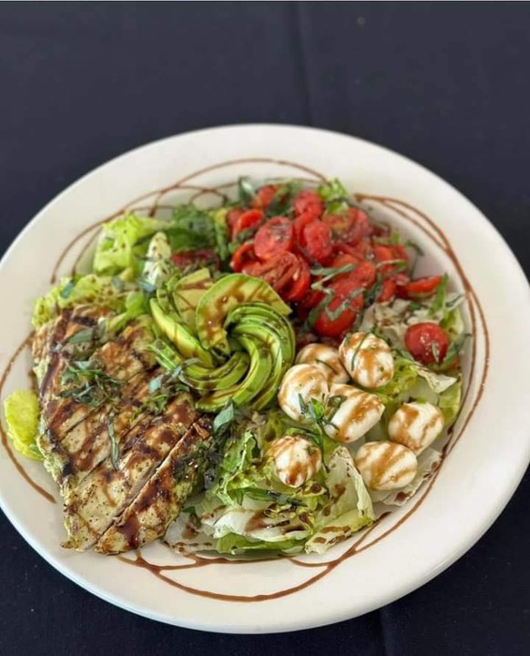 Pesto Chicken Caprese Salad