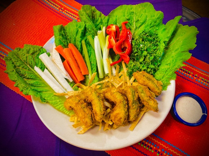 Fried Avocado Lettuce Wraps