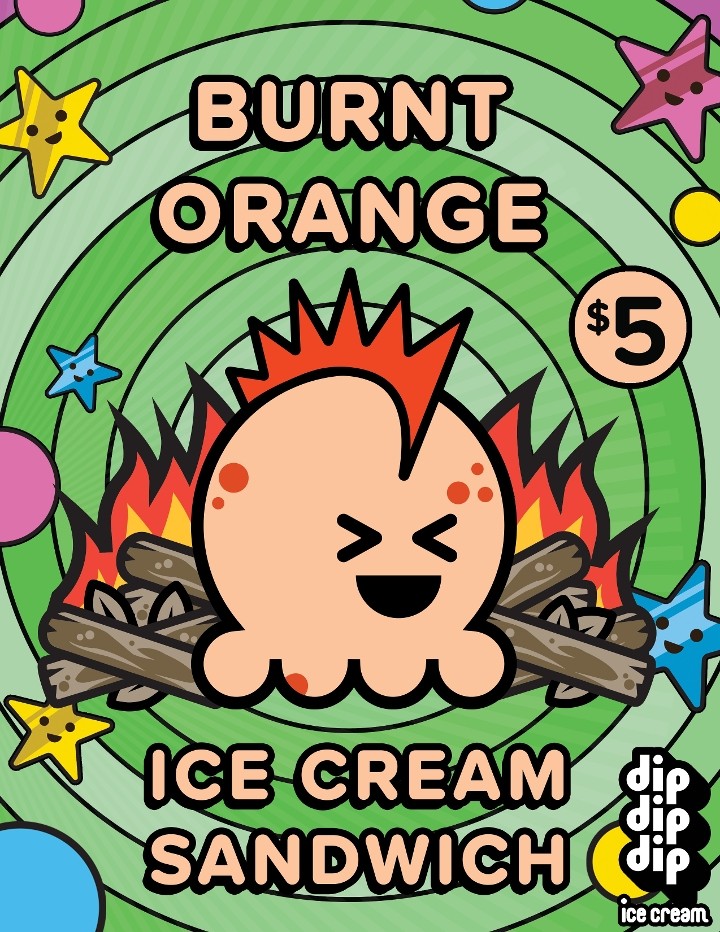 Burnt Orange Ice Cream Sandwich