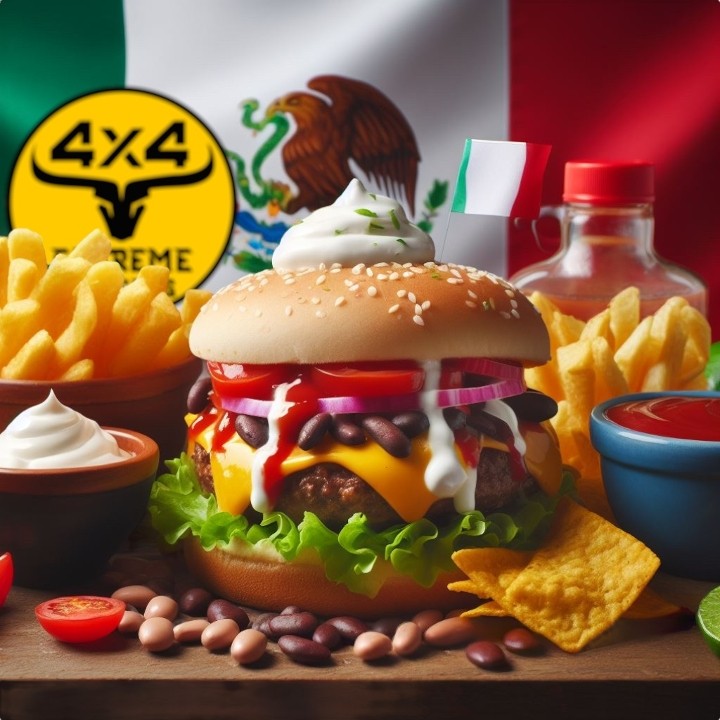 LA MEXICANA BURGER - FRIES & DRINK