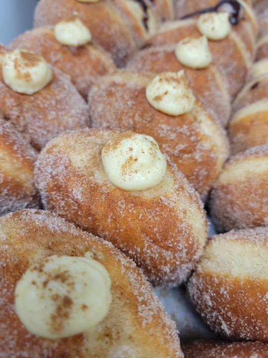 Cinnamon Coffee Cream Filled Malasada Donuts