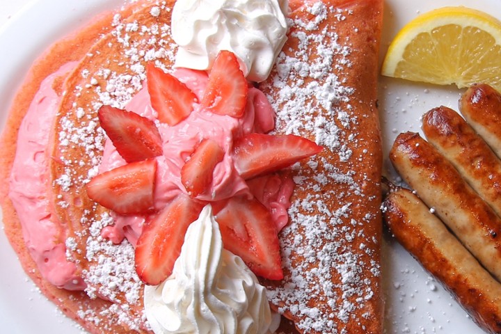 Strawberry Cheesecake Pancakes Breakfast