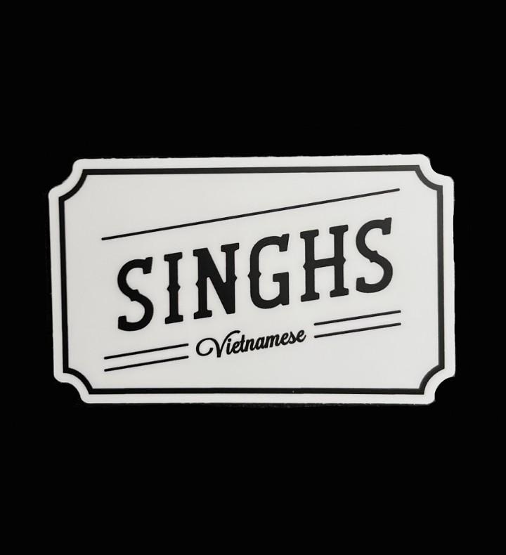 Singhs White Sticker