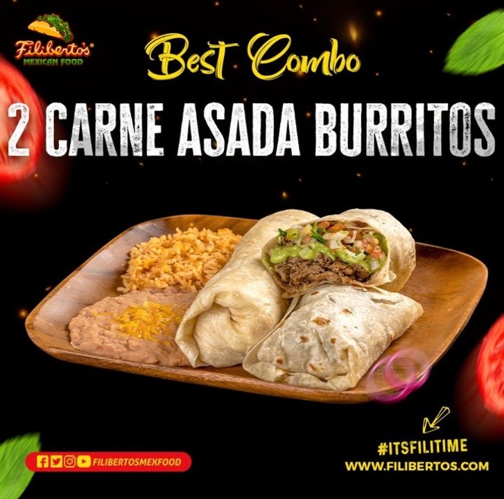 #14 Two Carne Asada Burritos