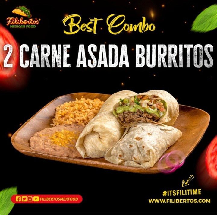 #14 Two Carne Asada Burritos