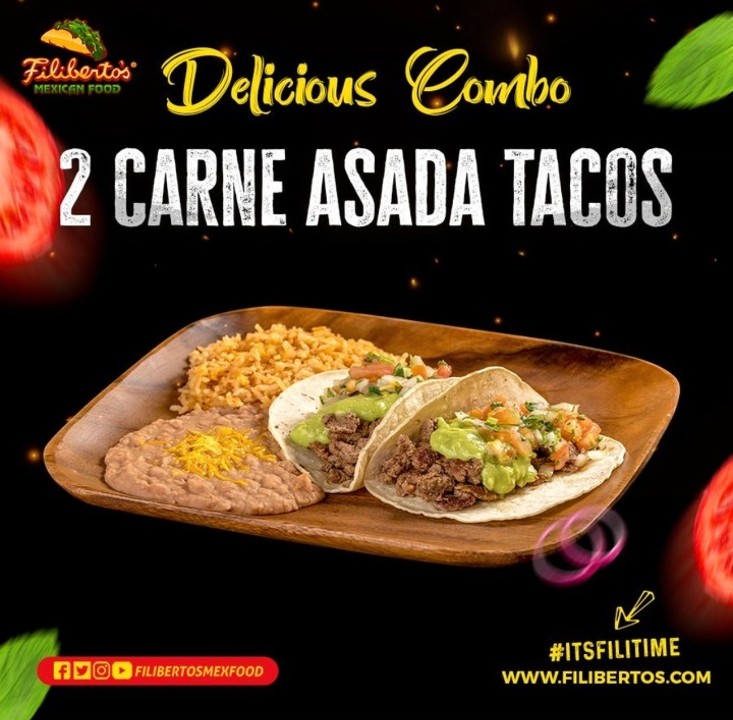 #18 Two Carne Asada Tacos