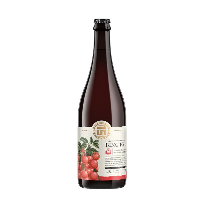Turbulent Consequence, Bing PX // Lambic Ale Matured in Sherry and Oak Barrels with Cherries // 750mL Bottle