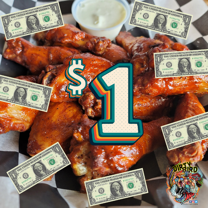 $1 WINGS! 24 Smoked Jumbo Wings