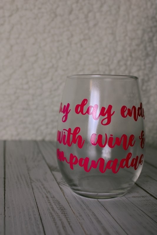 "My day ends with..." Wine Glass