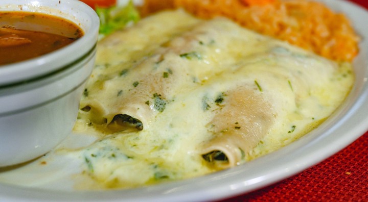 Spinach and Chicken Enchiladas