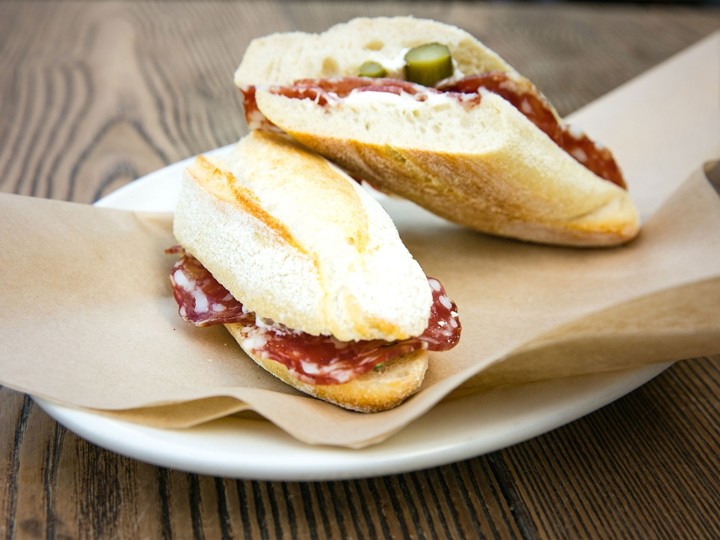 Salami Cornichon Sandwich