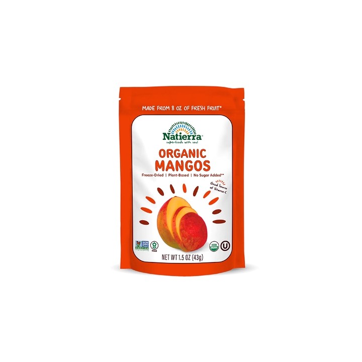 NATIERRA Organic Freeze Dried Mangos. / 1.5oz