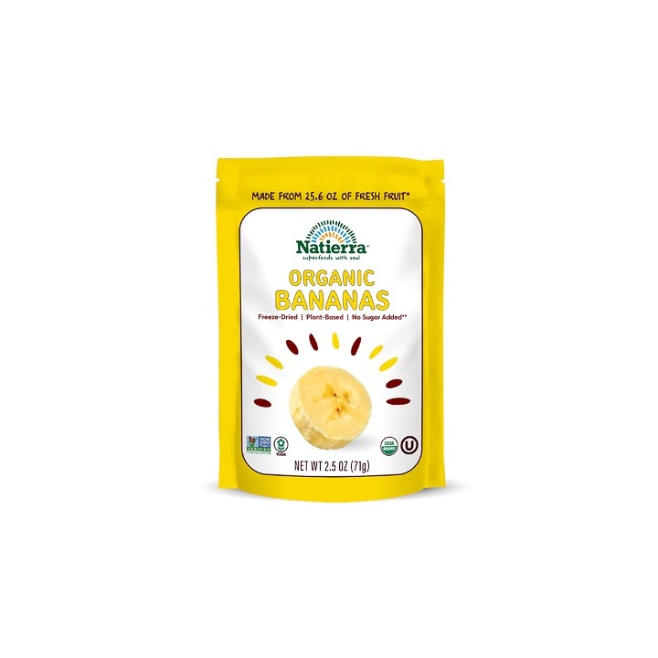 NATIERRA Organic Freeze Dried Bananas / 2.5oz