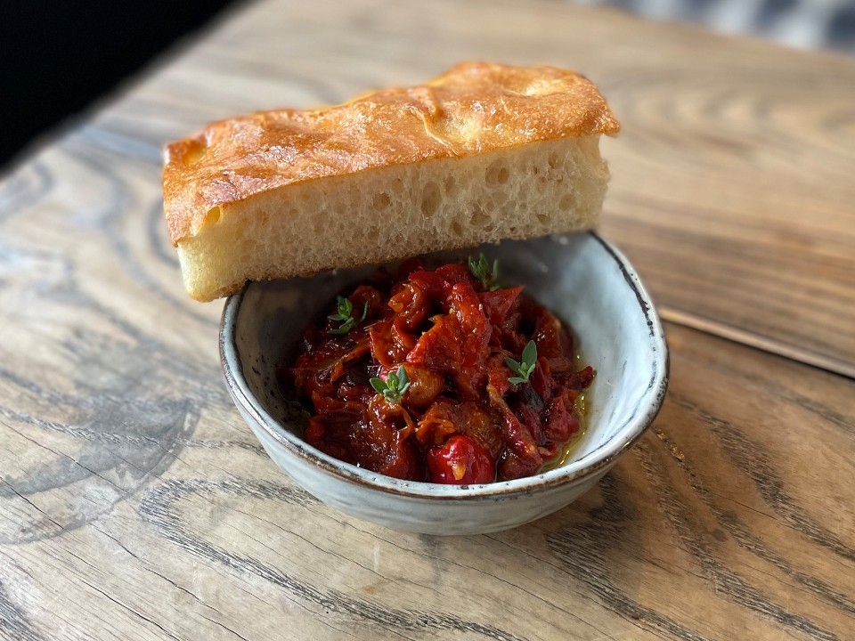 Marinated Peppers w/ Focaccia (V)