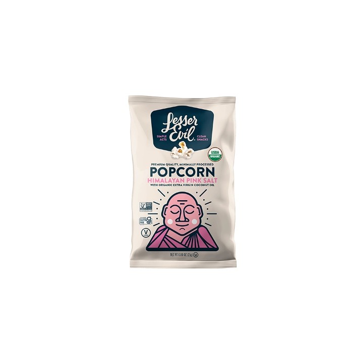 LESSER EVIL Organic Popcorn / Himalayan Pink Salt / 1oz
