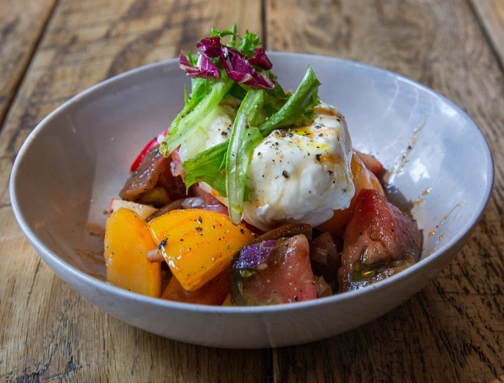 Burrata, Seasonal Fruit, Prosciutto