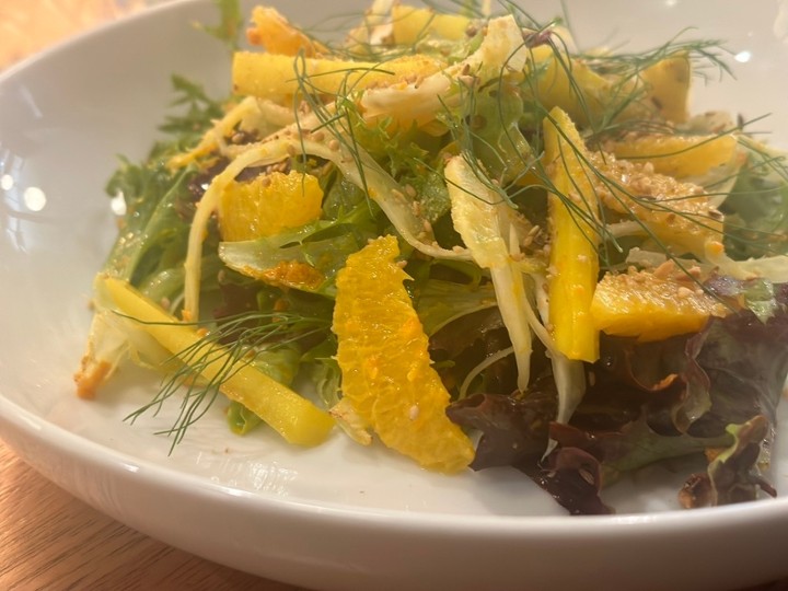 Mixed Green Salad Citrus Fennel Tahini