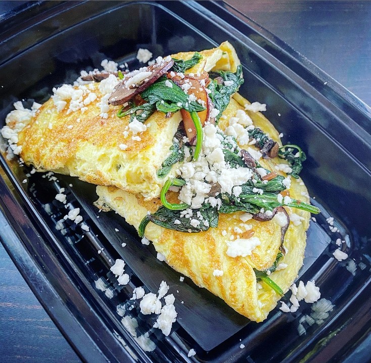 Spinach, Mushroom & Feta Omelet