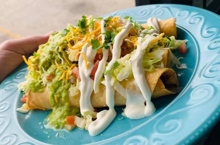 3 with cheese and guacamole Taquito
