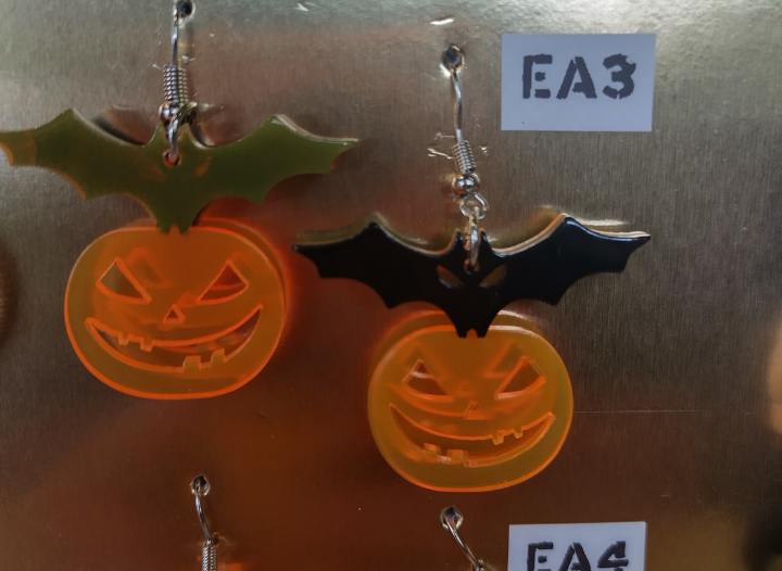 EA3 - Pumpkin Bats Earrings