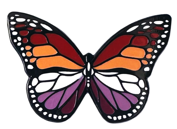 P19 - PINK ORANGE WHITE RED BUTTERFLY