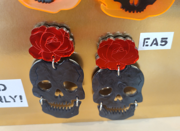 EA5 - Skull Rose Earrings