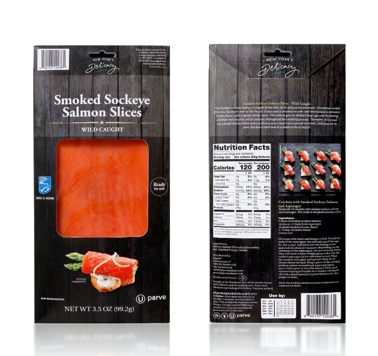 Foppen Smoked Wild Sliced Sockeye Salmon - 3.5 Ounces