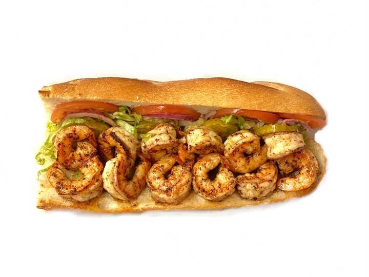 Blackened Grilled Shrimp Po'boy