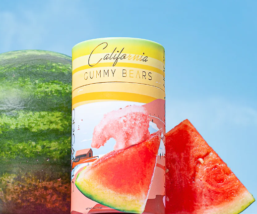 Sour Watermelon - California Gummy Bears (Cylinder Box)