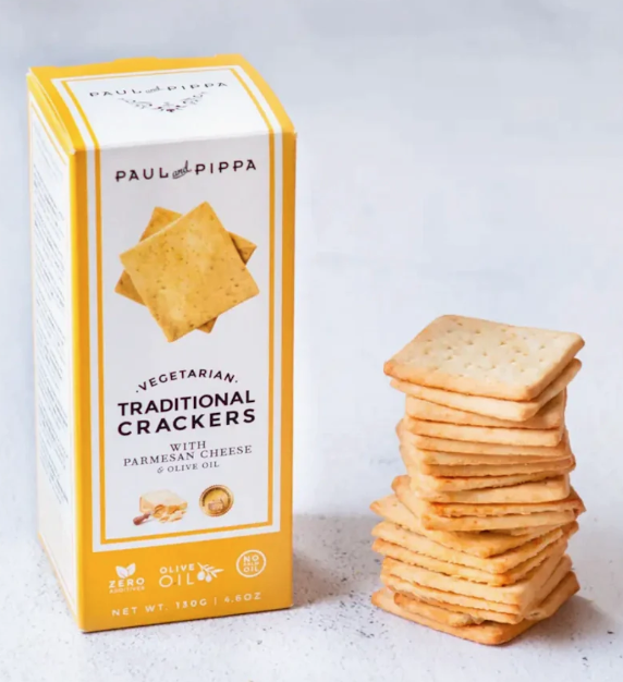 Parmesan Cheese Crackers (Veg) - Paul & Pippa