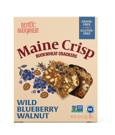 Wild blueberry Walnut Buckwheat Crackers - Maine Crisps