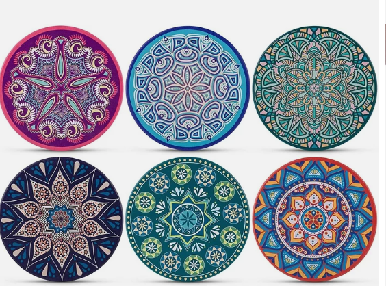 Mandala Coasters (6-piece set) - Zulay Kitchen